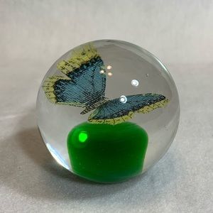 9" Circumference Crystal Butterfly Paper Weight